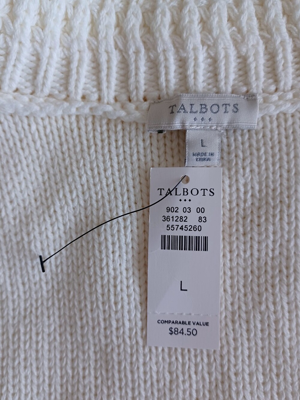 NWT Talbots Knit Yoke Crewneck Sweater Size L - Picture 15 of 15